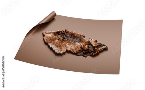 Wallpaper Mural Map Of Czech Republic Old Style Brown On Unrolled Map Paper Sheet, White Background 3d illustration
 Torontodigital.ca