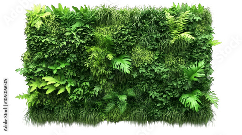 Flourishing green wall with lush plants and leaves, a natural masterpiece of vertical garden design