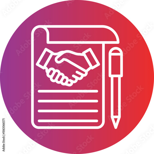 Franchise Agreement Vector Icon Style