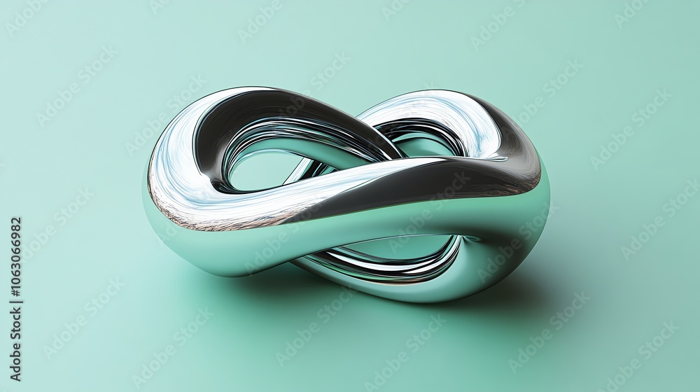 Shiny, metallic infinity symbol in a blue color, perfect for a modern and minimalist design.