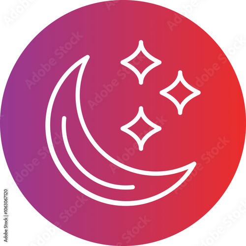 Moon Shine Vector Icon Style