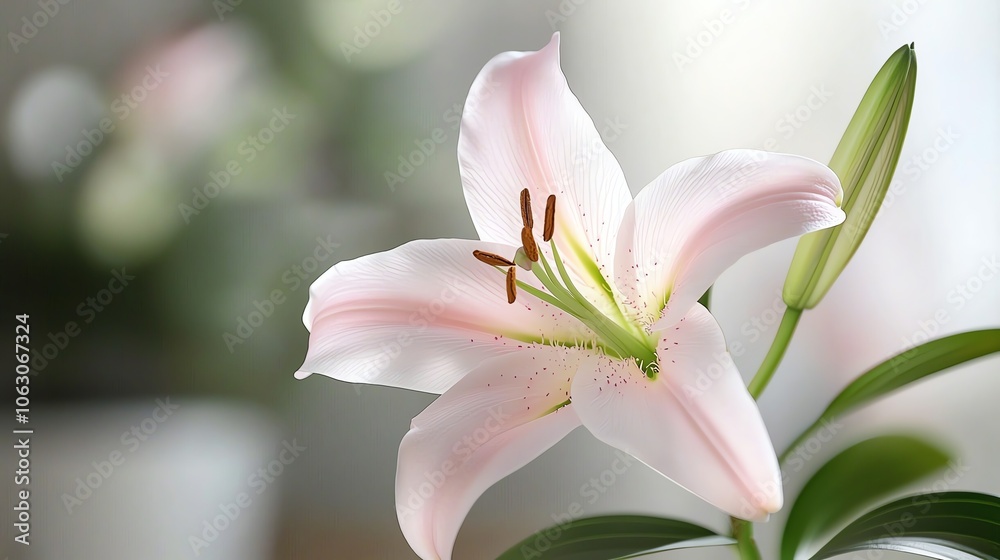 Bright pink lily petal, delicate details, soft contrast Bright pink lily petal, delicate details, soft contrast