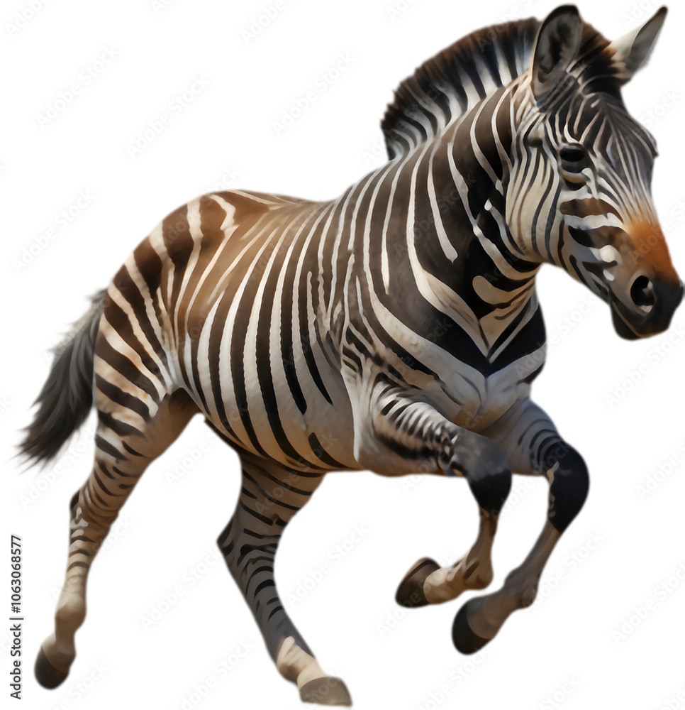 Fototapeta premium Captivating zebra clipart illustrating unique stripes and the essence of nature.