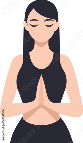 icona vettoriale di donna che pratica yoga in varie posizioni fondo trasparente editabile disegno piatto
