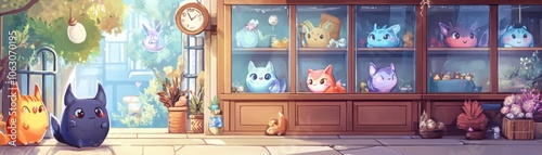 Wallpaper Mural Discover the enchanting world of a cute anime pet shop filled with magical creatures and adorable companions Torontodigital.ca