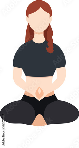 icona vettoriale di donna che pratica yoga in varie posizioni fondo trasparente editabile disegno piatto