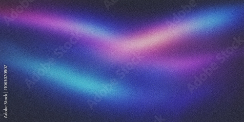 Grainy abstract blue background with rays. Noise textured banner photo