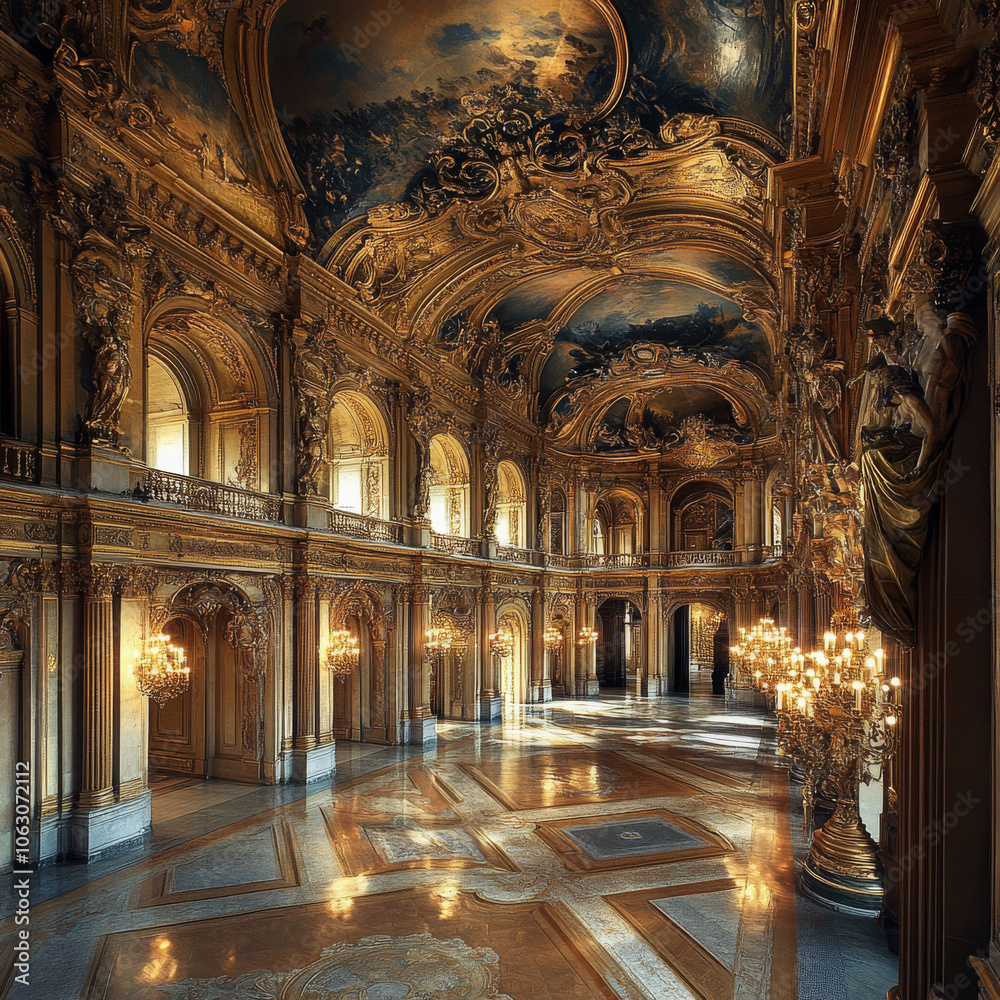 Obraz premium The Grand Foyer features stunning interior design, blending elegance and comfort for an unforgettable atmosphere.