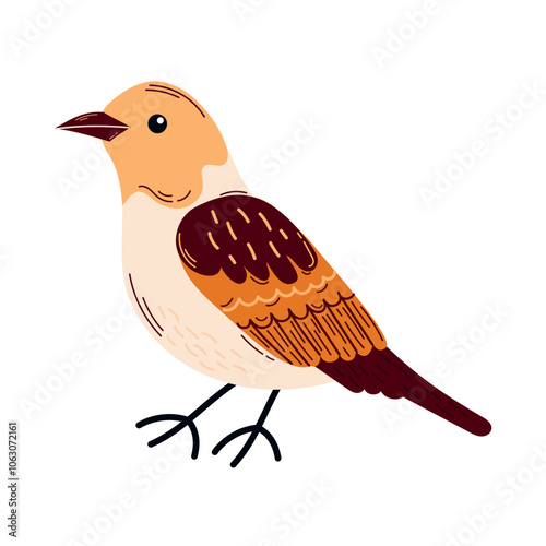 
Spring  birds  single element. Spring singing birds. Vector birds for postcards and t-shirts.
