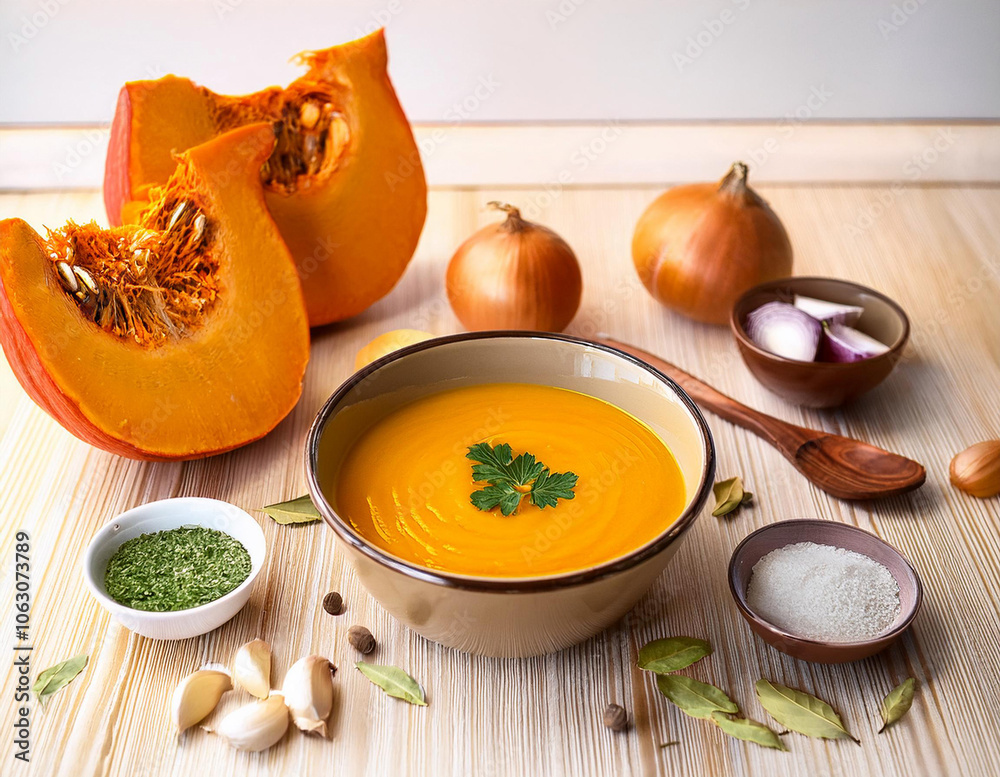 Pumpkin Soup with Fresh Ingredients Pumpkin Soup with Fresh Ingredients