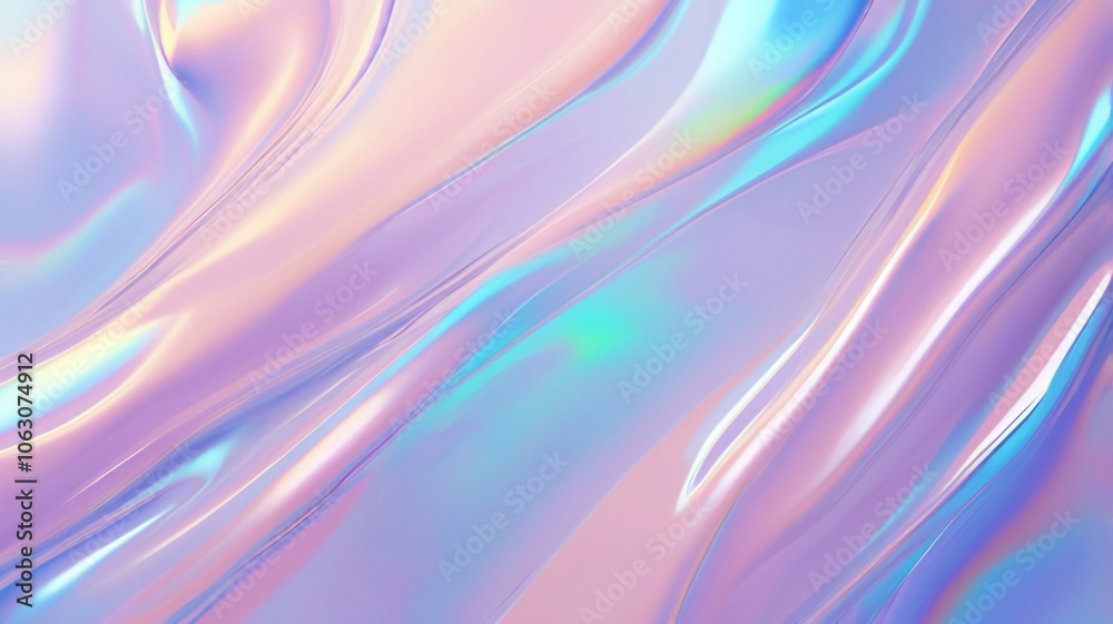 Holographic Metallic Gradient Texture: Iridescent Abstract Waves Holographic Metallic Gradient Texture: Iridescent Abstract Waves