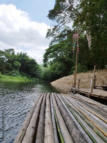 wooden bridge over the river