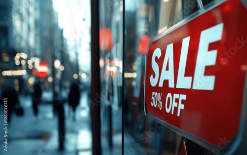 Illustrate a high-resolution close-up shot of a red SALE