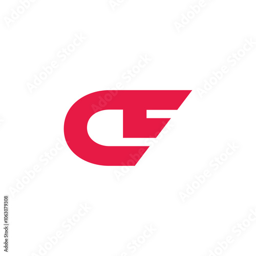 abstract letter ct simple geometric dynamic logo concept vector
