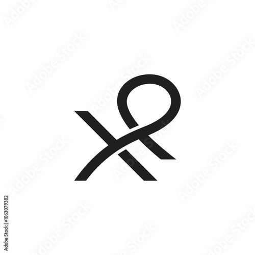 letter xp overlapping ribbon linked logo vector