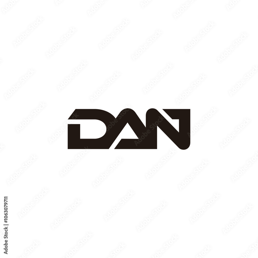 letters dan simple linked geometric logo vector letters dan simple linked geometric logo vector
