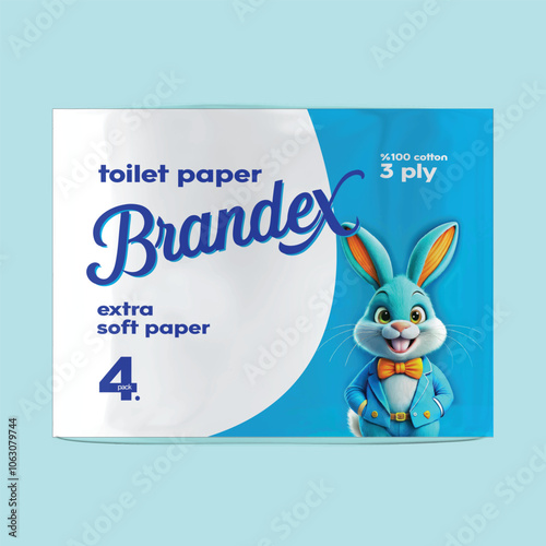 Brandex Toilet Paper Packaging Design Template – Editable EPS for Household Brands