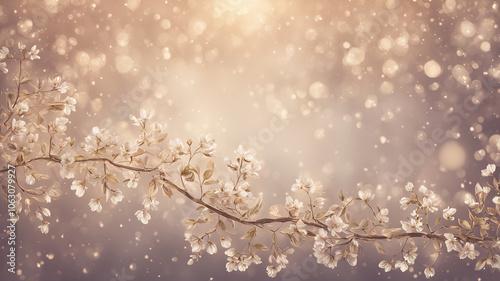background that evokes regency romance - a flowering branch and twinkles