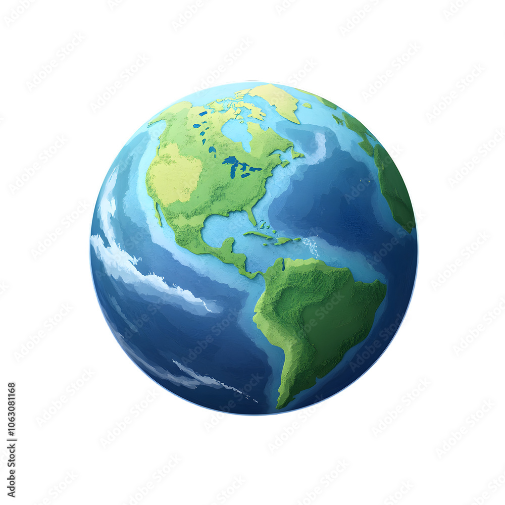 Planet earth or world globe with oceans and water flat vector color icon for apps and websites Planet earth or world globe with oceans and water flat vector color icon for apps and websites