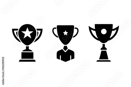Set of Trophy icon logo vector template, Education icon concepts, Creative design on white background.
