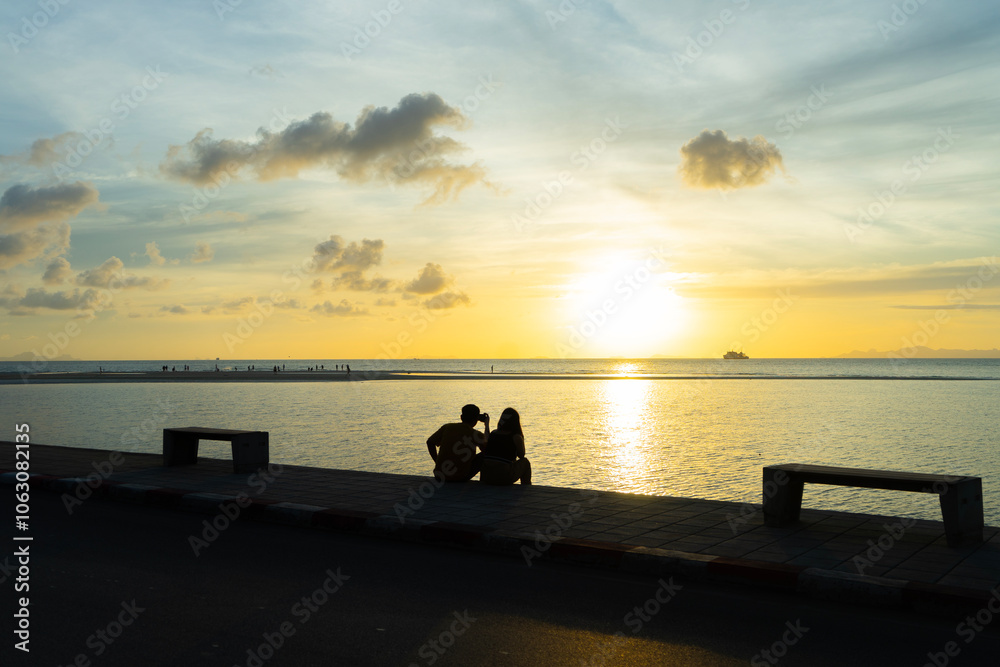 Sunset at beach. Nathon beach, Samui, Thailand. Sunset at beach. Nathon beach, Samui, Thailand.