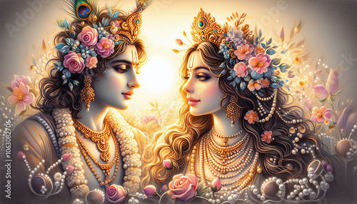 Radha looks tenderly at Krishna