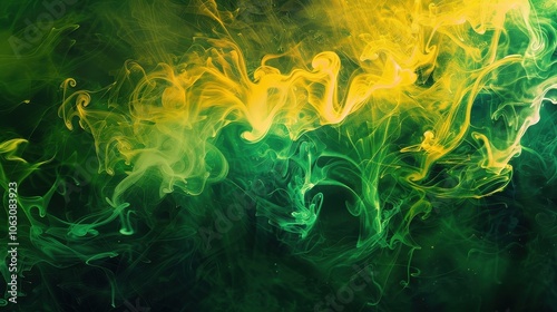 green and yellow smoke background