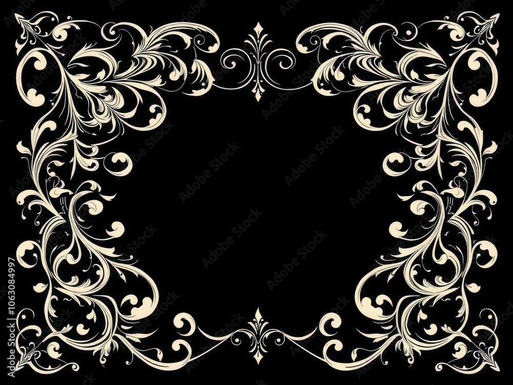An elegant and intricate design featuring calligraphic elements such as swirls, flourishes, and ornate lettering, illustration, creative An elegant and intricate design featuring calligraphic elements such as swirls, flourishes, and ornate lettering, illustration, creative