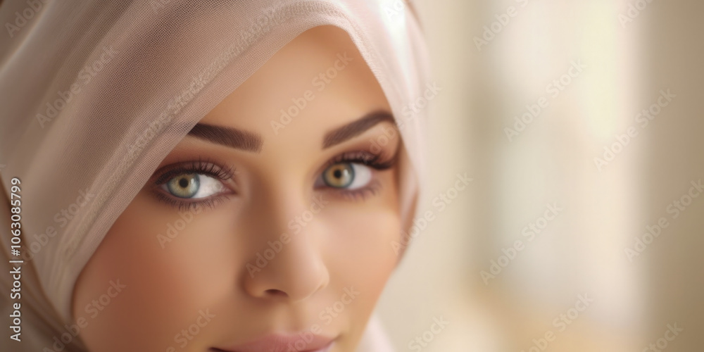 Arabian Woman Face Covered with Hijab Arabian Woman Face Covered with Hijab