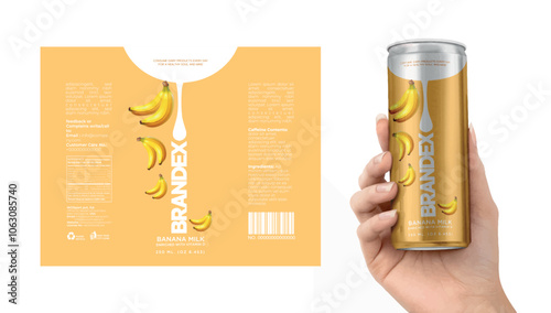 Flavoured Milk Can  packaging design - eps 
