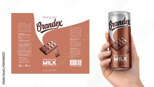 Flavoured Milk Can  packaging design - eps 
