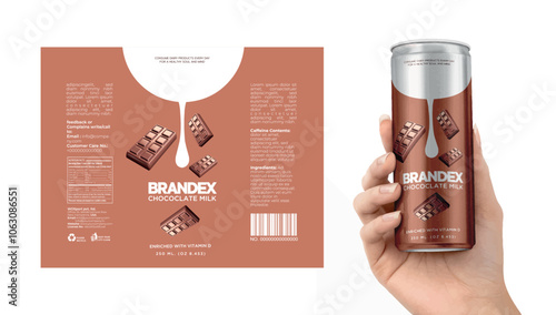 Flavoured Milk Can  packaging design - eps 
