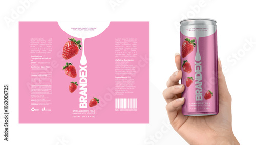 Flavoured Milk Can  packaging design - eps 
