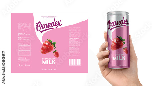 Flavoured Milk Can  packaging design - eps 
