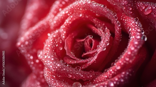 A macro perspective of a blossoming rose, revealing