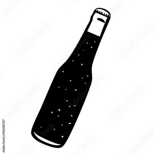 Beer bottle with a drinking glass