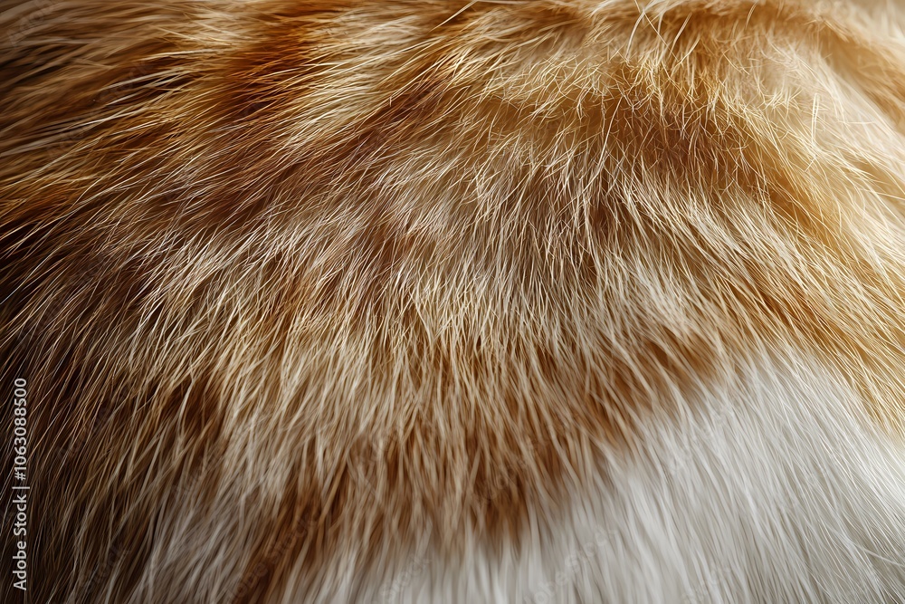 Close-up of the fur texture on the back of a cat, with ginger and white hair, in high resolution and high detail. Close-up of the fur texture on the back of a cat, with ginger and white hair, in high resolution and high detail.