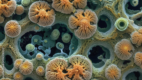Obraz na płótnie picturesque mold fungi under a microscope w salonie