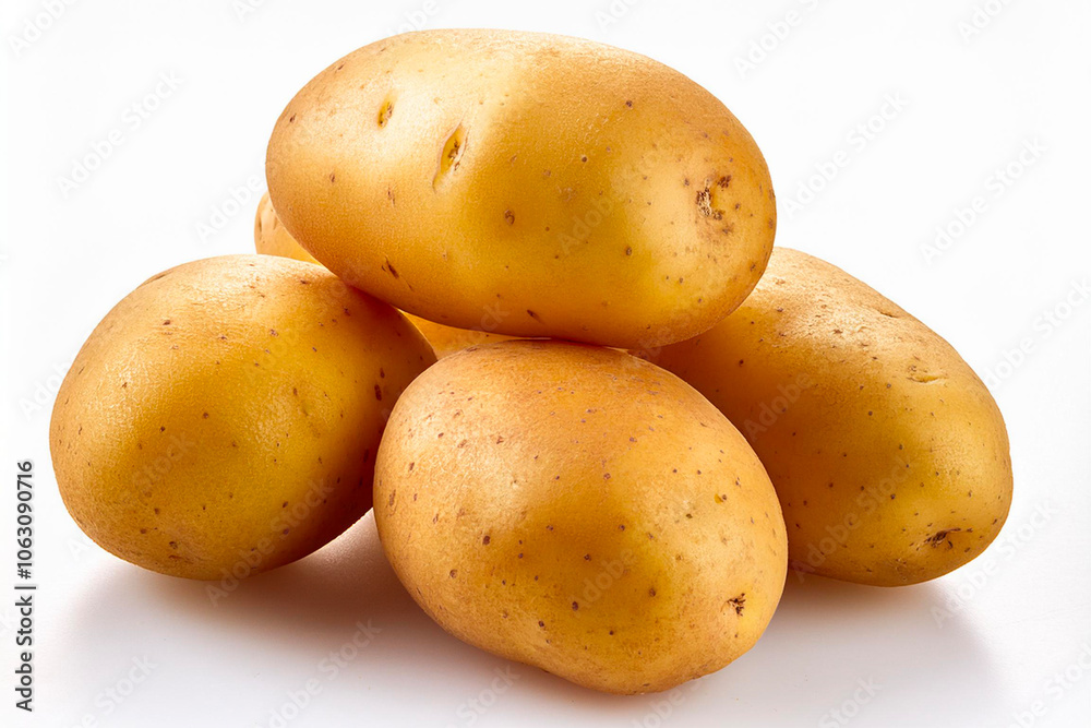 fresh organic potatoes isolated on white background fresh organic potatoes isolated on white background