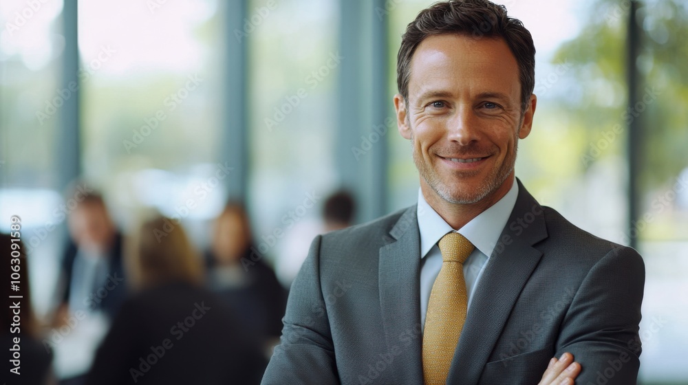 A poised business executive standing in front of a team meeting, A poised business executive standing in front of a team meeting,