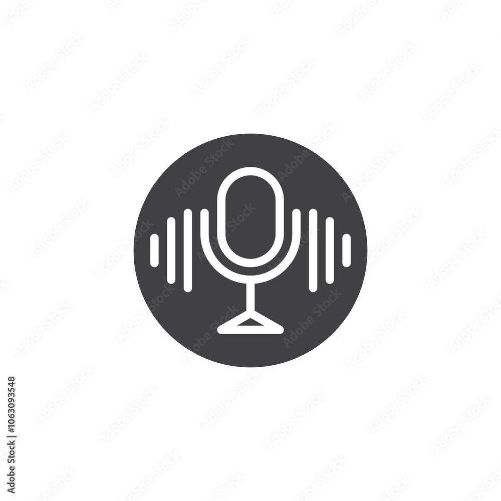 Interaction via voice command vector icon Interaction via voice command vector icon