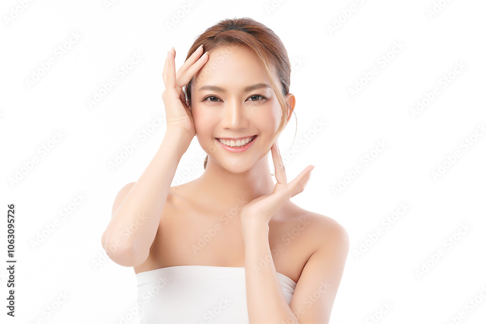 Beautiful young asian woman with clean fresh skin on white background, Face care, Facial treatment, Cosmetology, beauty and spa, Asian women portrait. Beautiful young asian woman with clean fresh skin on white background, Face care, Facial treatment, Cosmetology, beauty and spa, Asian women portrait.