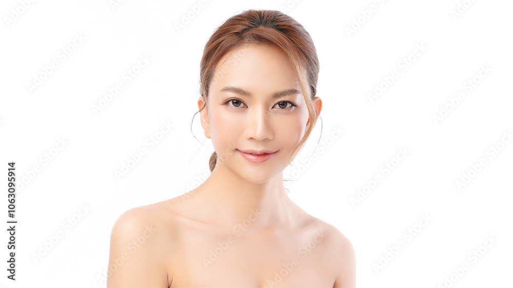 Beautiful young asian woman with clean fresh skin on white background, Face care, Facial treatment, Cosmetology, beauty and spa, Asian women portrait. Beautiful young asian woman with clean fresh skin on white background, Face care, Facial treatment, Cosmetology, beauty and spa, Asian women portrait.