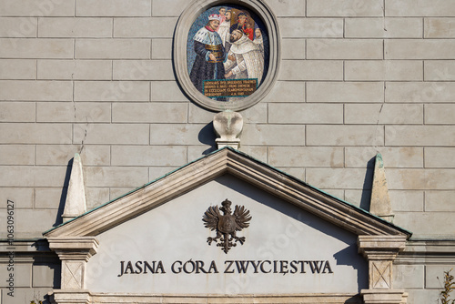 Obraz na płótnie Walowa Gate (Jagiellon Gate), 14th century baroque Jasna Gora Monastery, Czestochowa, Poland w salonie