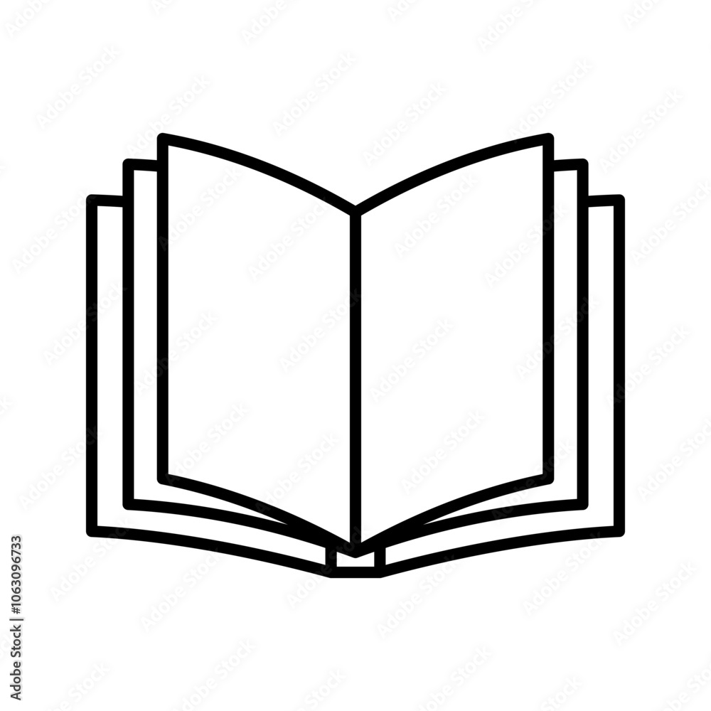 Open book icon. Notebook on white background. Education symbol. Open book icon. Notebook on white background. Education symbol.