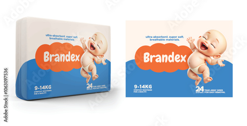 Baby Diapers packaging design - eps 