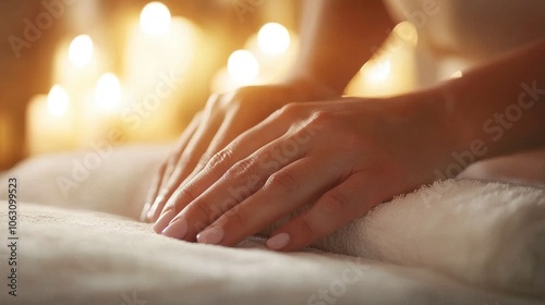 Wallpaper Mural A woman relaxing on a soft mat in an intimate setting Torontodigital.ca