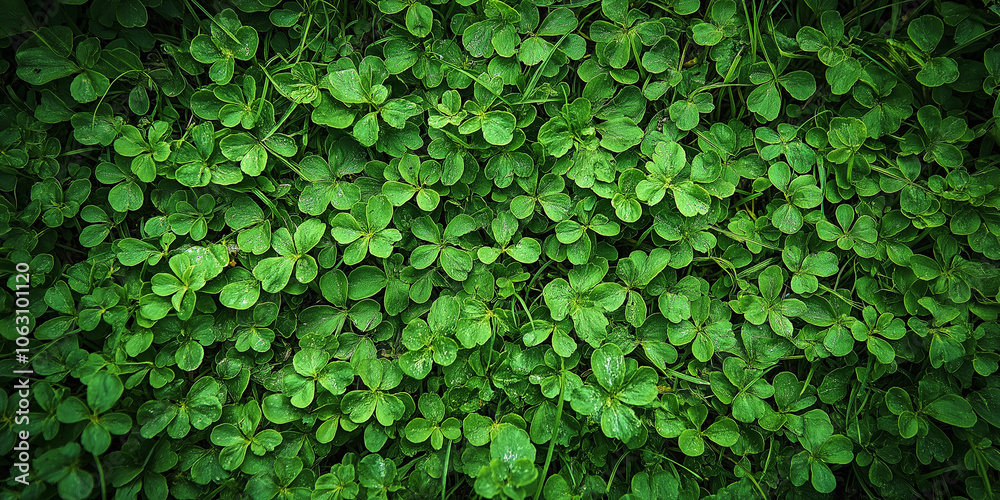Obraz premium A lush green carpet of clover leaves