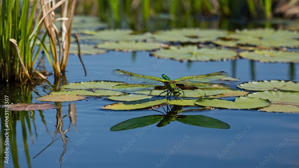 Elegance Unveiled: A Hine's Emerald Dragonfly in Nature's Hold Elegance Unveiled: A Hine's Emerald Dragonfly in Nature's Hold