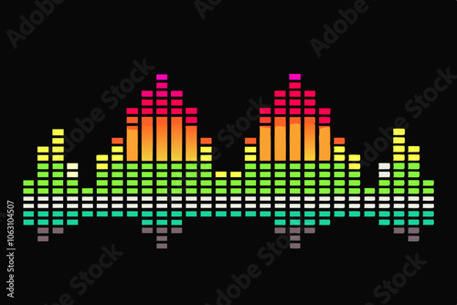 Sound wave equalizer vector design 